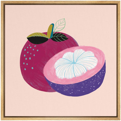 Motif géométrique orange, papaye rose, fruit du dragon, désert, art moderne, chic, gros plan multicolore, impression sur toile