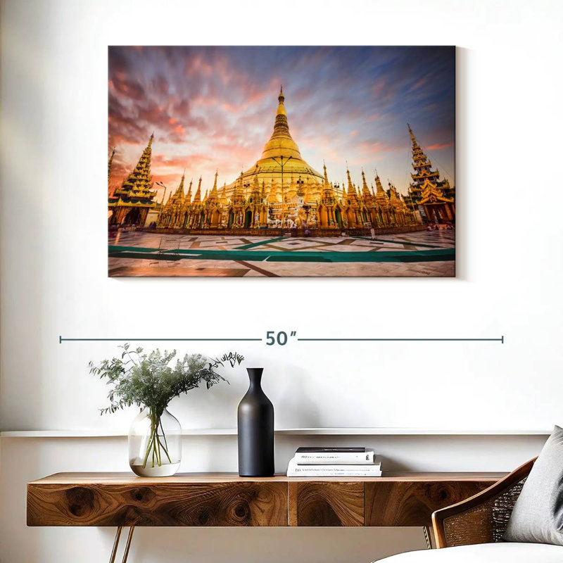 Shwedagon Pagoda Myanmar, 26" H x 39" W