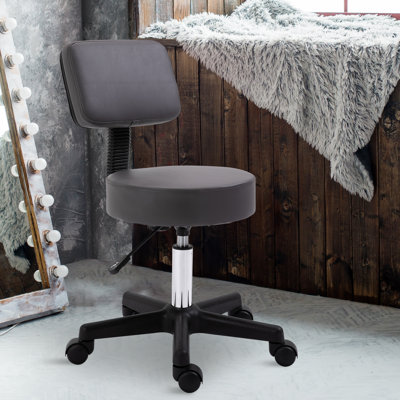 Antwaine Backed Adjustable Height Lab Stool with Wheels