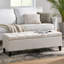 Button - Tufted and Diamond - Stitched Storage Ottoman, Beige
