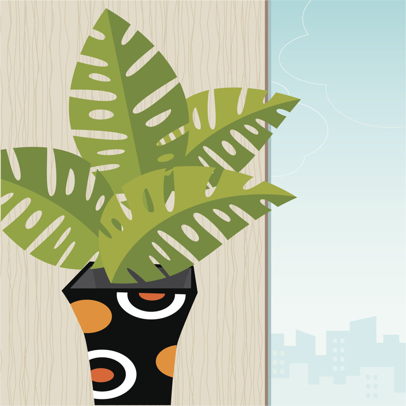Tropical Plant - Wrapped Canvas Print, 76cm H x 76cm W