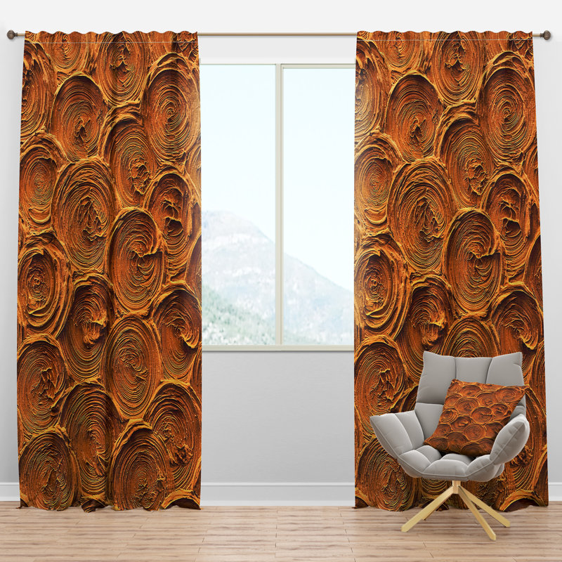 Panneau de rideau simple semi-diaphane avec passe-tringle Mid-Century, l 52 po x L 95 po
