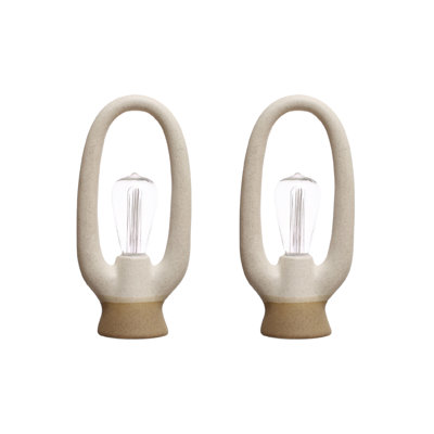 Stoneware LED Light with Reactive Glaze for Home and Office