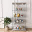 Armoire de rangement moderne en verre avec lumières à DEL, armoire antique à assemblage rapide, bibliothèque en verre trempé-1064796144