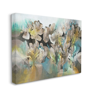 Champ floral avec formes de pétales ronds - peinture