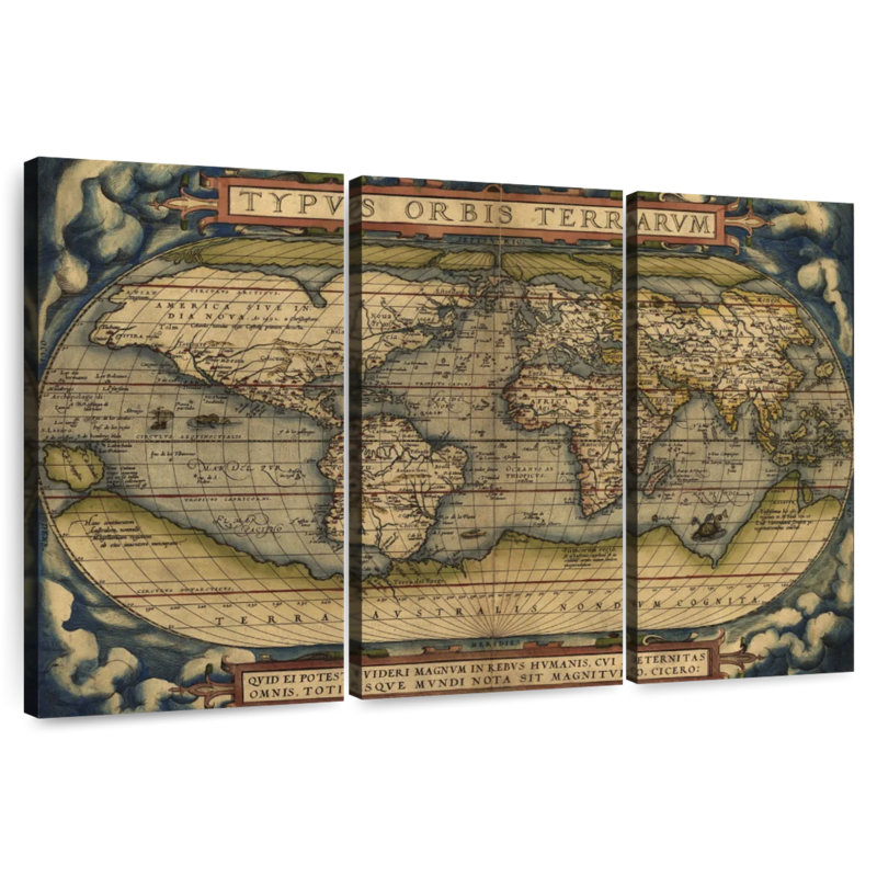Carte antique d'Aliaz, H 32 po x l 50 po