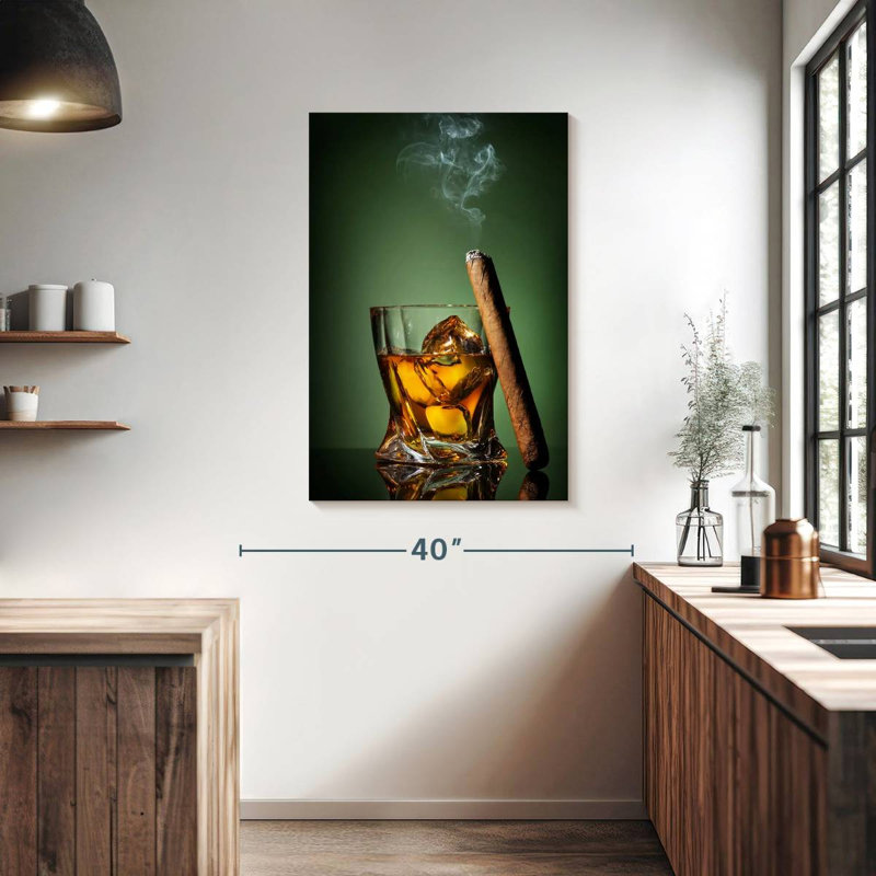 Yarlin whisky froid et cigare, H 39 po x l 26 po