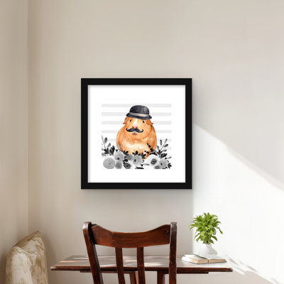 Guinea Pig Detective - Framed Matted Print for Home Decor