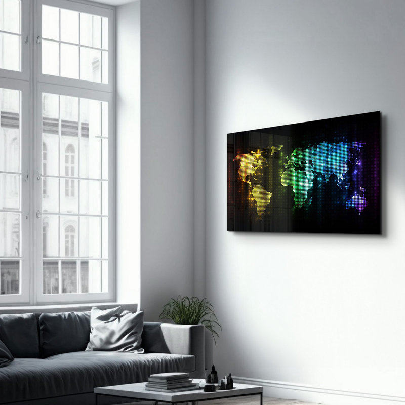 Peinture murale élégante en verre trempé Lekeya, 13,8 x 21,7 pouces | 100% verre trempé, épaisseur: 0,16 pouce | Imprimé UV pour des couleurs éclatantes | Parfait pour la décoration intérieure, le salon et les espaces de bureau