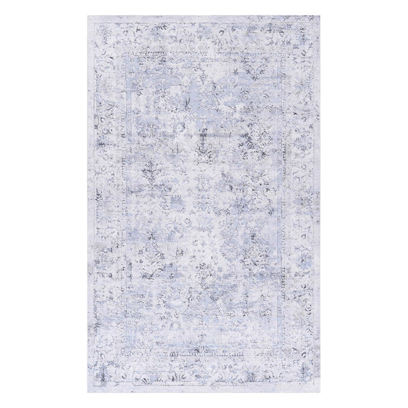 6x9 Area Rug, Washable, Non-slip, Non-shedding - Bring A Fresh Look To Your Living Room, Bedroom, Kitchen, Dining Room (blue+cream Low-pile Enhance Beauty Of