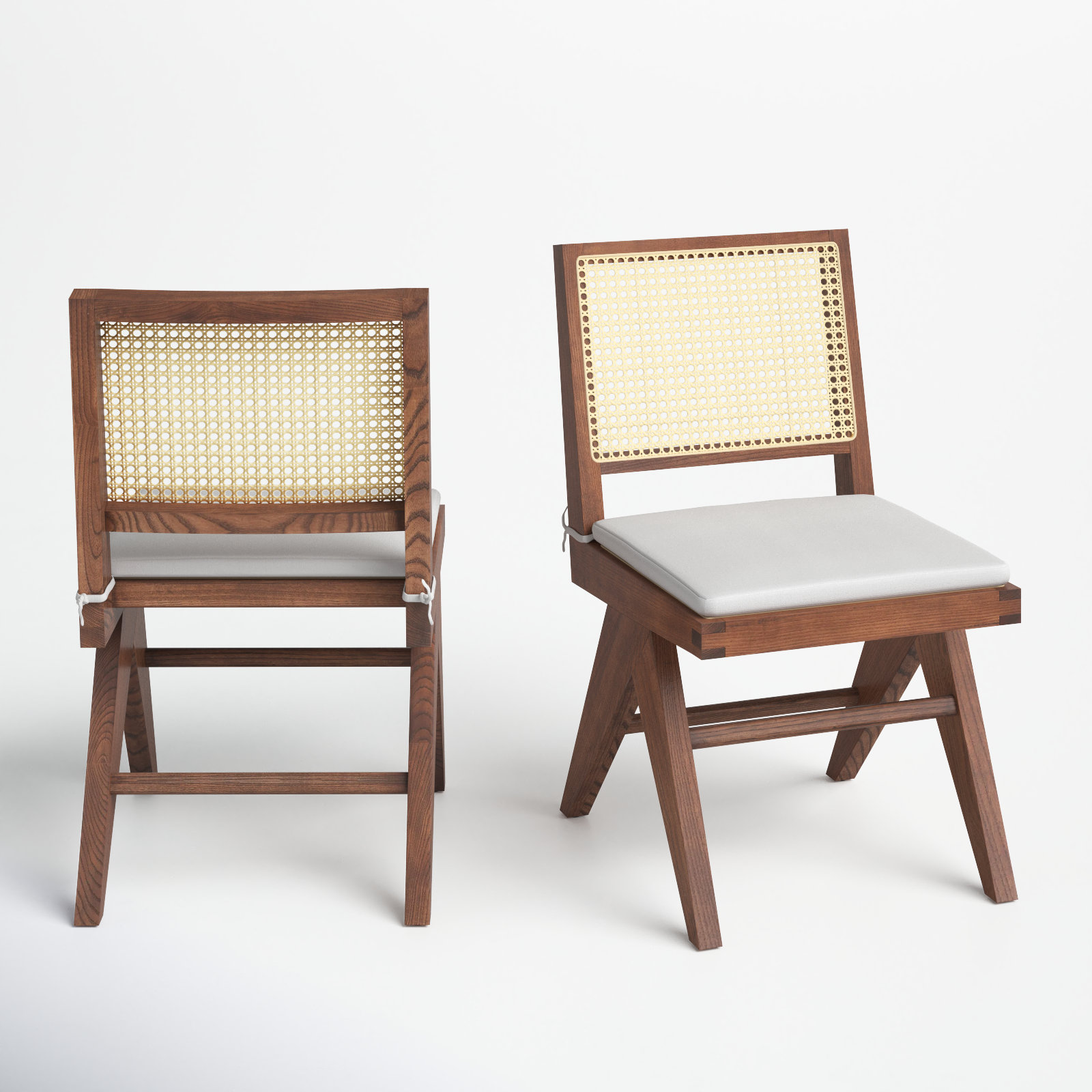 Josephina Linen Dining Armchair, Walnut
