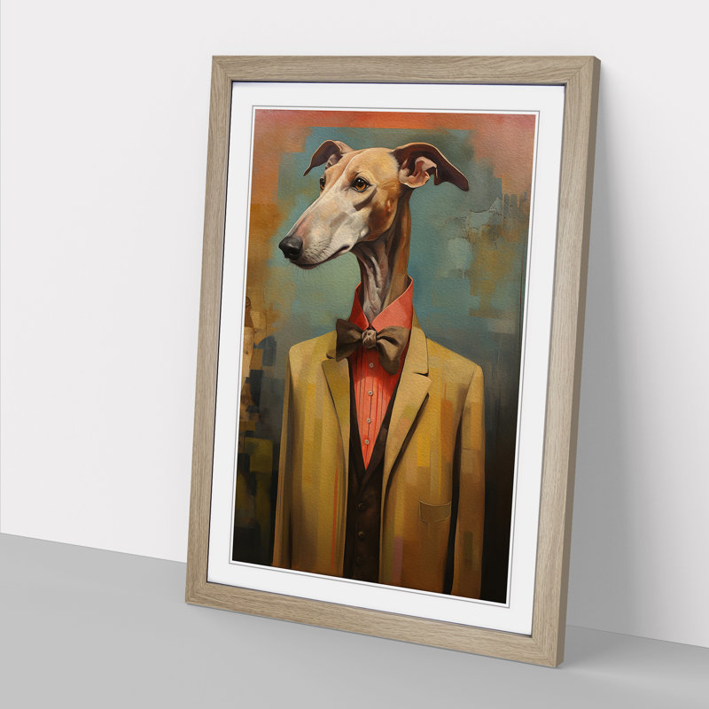 XYZ-FRM-V1223-3540 Greyhound Orphism - Single Picture Frame Print on Wood