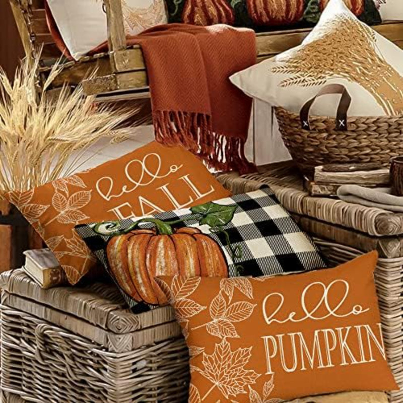Plaid Pillow Cover, Rectangle 12" H x 20" W