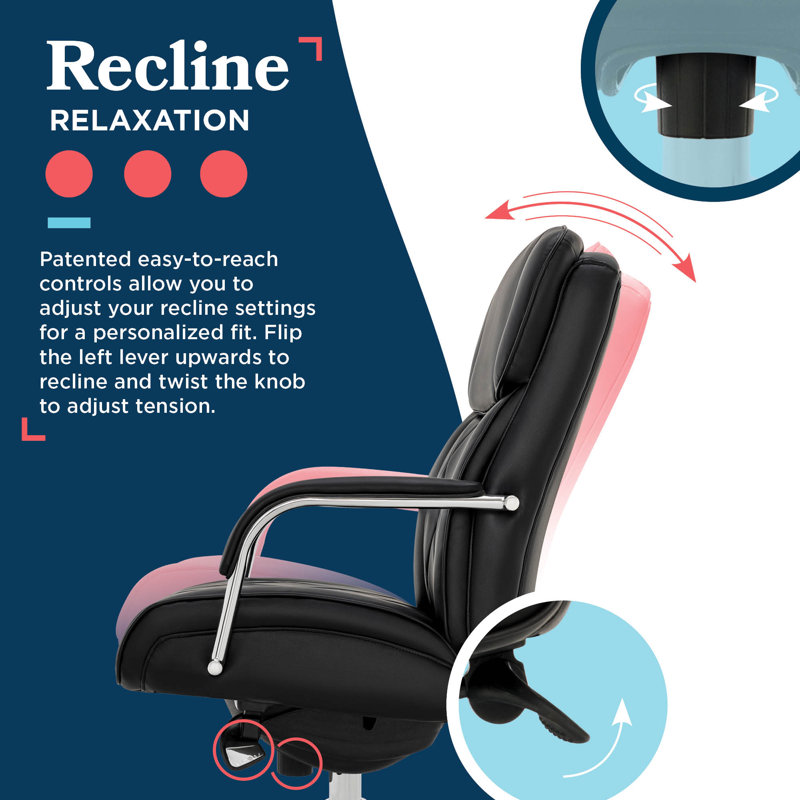 Symphony Swivel Executive Chair, Black, Chrome