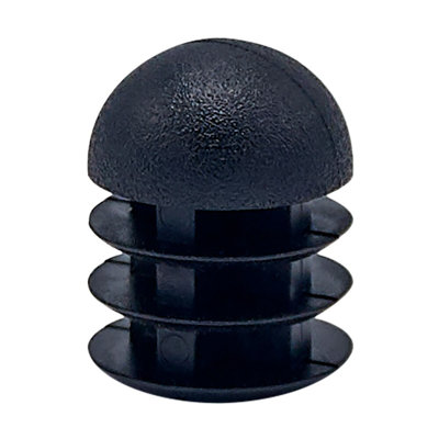 Embout de dôme rond en plastique Outwater pour tubes (100 pièces) | Bouchon de tube de 5/8 po de diamètre / Glissière de chaise / Protecteur de plancher / Fermeture de tube / Bouchon de trou de tube / Bouchon de tuyau | Convient aux tubes de calibre multiple | Noir mat | Robuste