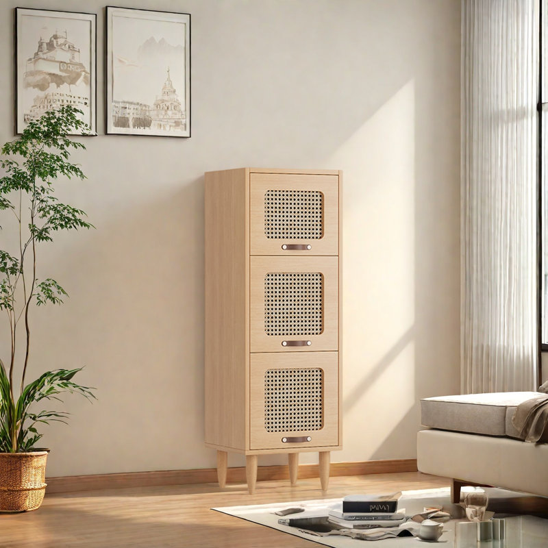 Rabehi, (3 tablettes) H 46,4 po x l 15,7 po x P 13,7 po, Brun