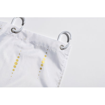 Gold Dotty Textile Shower Curtain