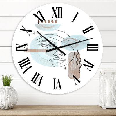 Minimal Compositions of Abstract faces VI - Horloge murale moderne