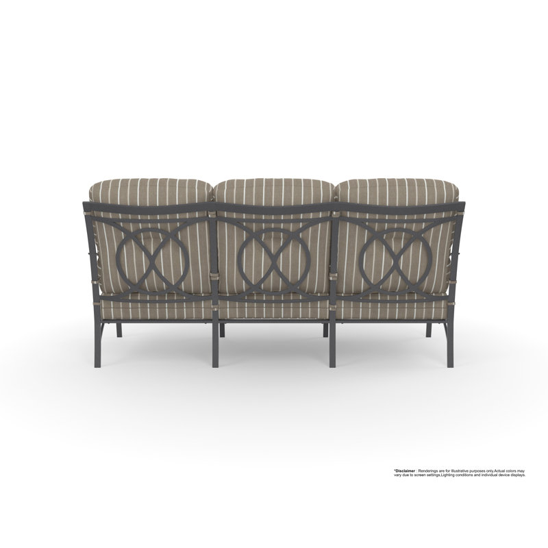 Pasadera Outdoor 3 - Seat Patio Sofa, Sensory Granite, Graphite