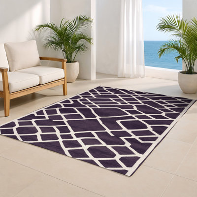Tapis mauve intérieur et extérieur Trellis