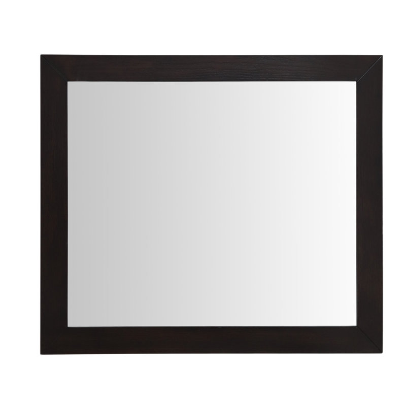 Ghent Solid Wood Rectangle Wall Mirror, Brown