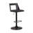 Edmonston Mid-century Swivel Adjustable Height Bar Stool in Faux Leather, Black Wood, and Iron-2082554132