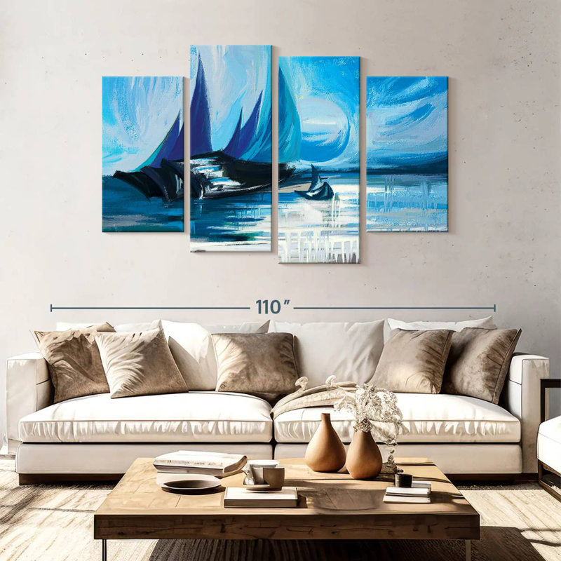 Avery Sailboats Abstract Landscape, 54" H x 84" W