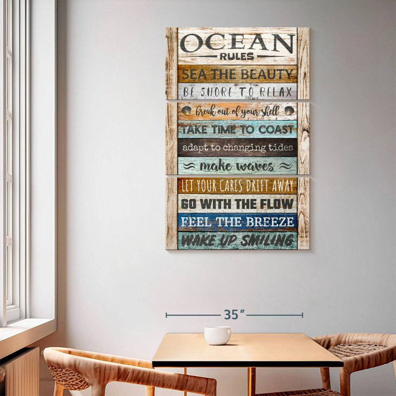 Kema Ocean Rules, typographie, H 65 po x l 42 po