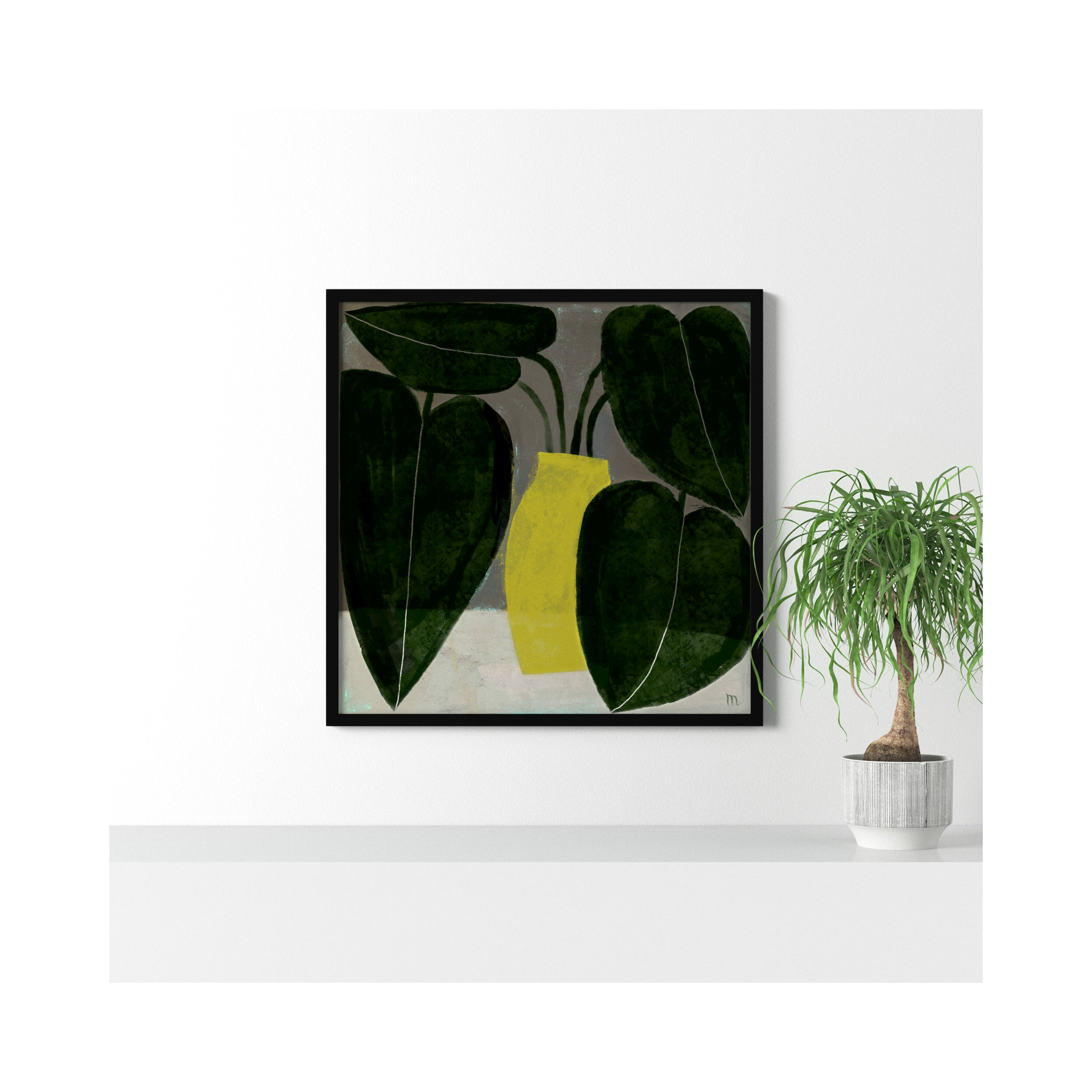 Plant #7 by StudioM, Black, 36" H x 36" W x 1.25" D