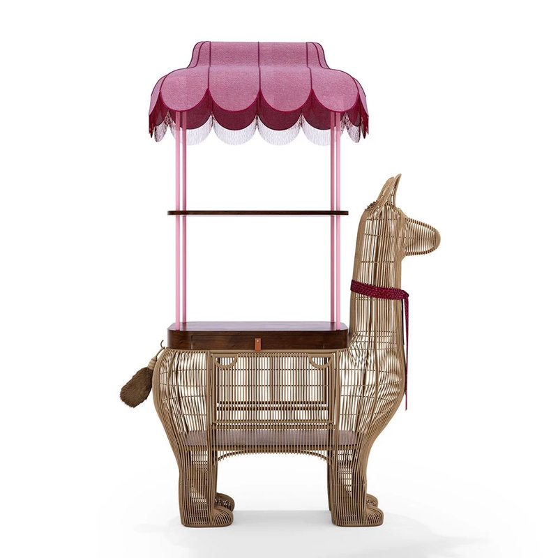 Llama Bar Cabinet, Pink