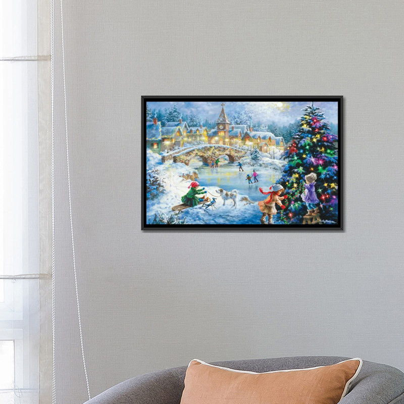«Joyful Celebration», reproduction d'art sur toile, H 18 po x l 26 po x P 1,5 po, Toile avec cadre noir, Pas de tapis