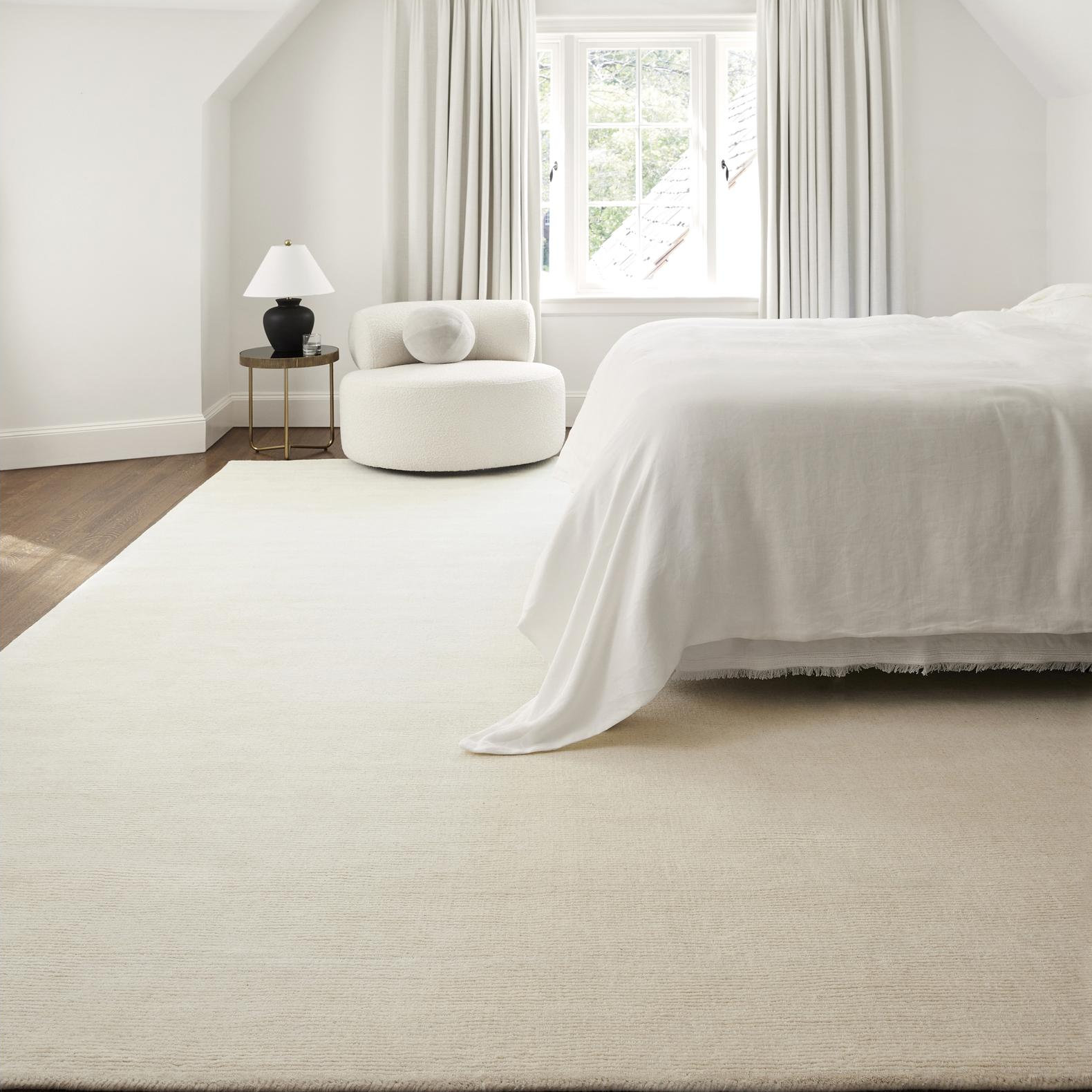 Crowe Light Beige Hand-Loomed Wool Rug, Rectangle 12' x 15'