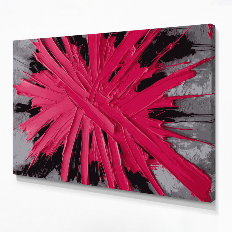 Neo Expressionism 26 Red Canvas Wall Art, 20" H x 30" W