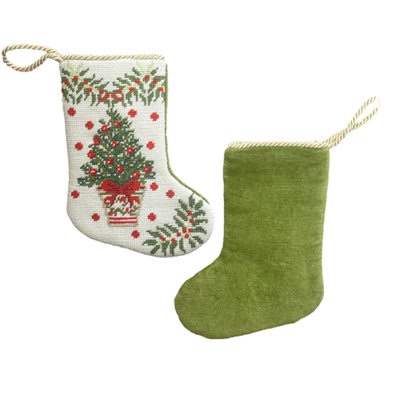 Classic Tree Needlepoint Stocking, Large