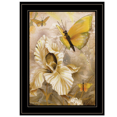 Flowers & Butterflies I Framed Wall Art for Living Room, Home Wall Decor by Ed Wargo