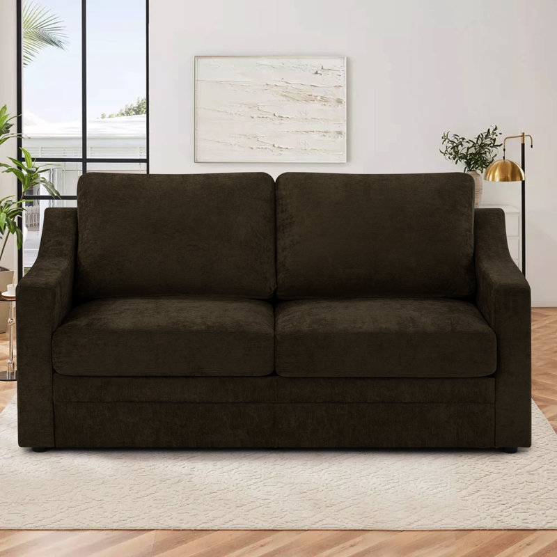 67" Upholstered Loveseat Modern Sofa With Thickened Cushions, Comfy Chenille 2-Seater Couch With Wider Armrests For Bedroom, Apartment, Office
