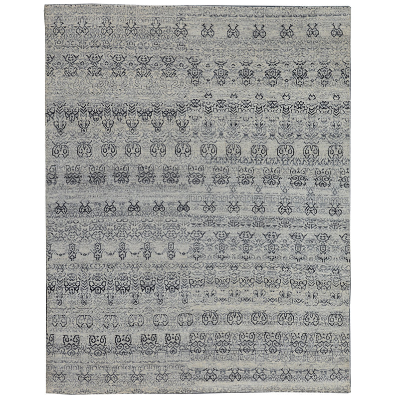 Wool Moroccan Area Rug in Gray, Rectangle 8' x 10'