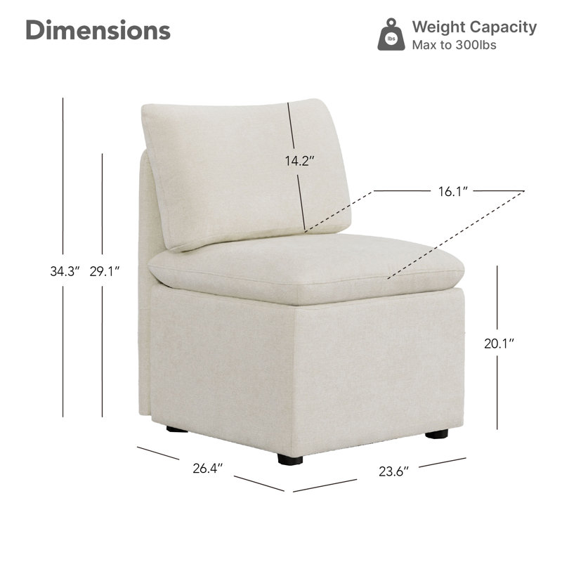 Chaise d'appoint rembourrée, Lin lin