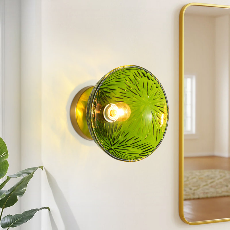 Applique murale en verre à 1 lumière Adalat, Vert