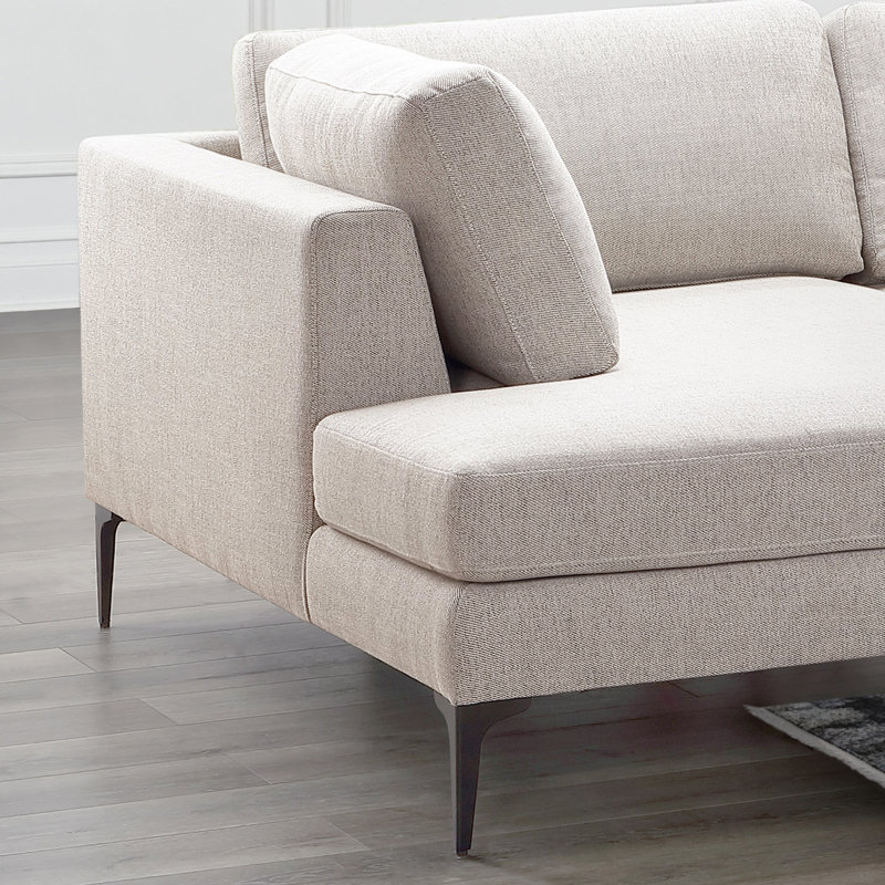Canapé modulaire de 160 po Defeo, Crème