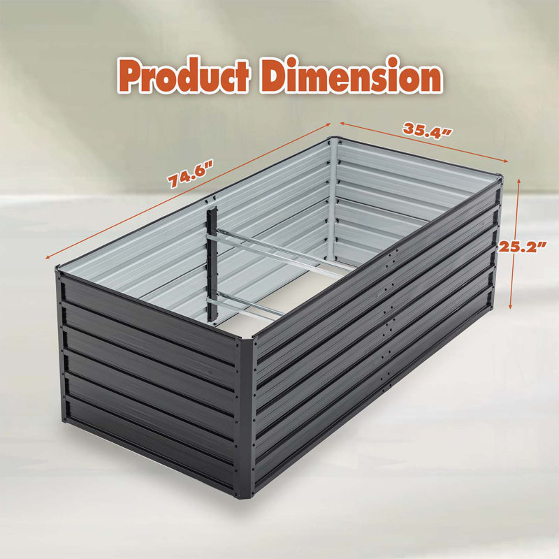 Ensemble de jardin surélevé, boîte à fleurs ergonomique en métal sans pliage, base ouverte pour le drainage - Assemblage facile