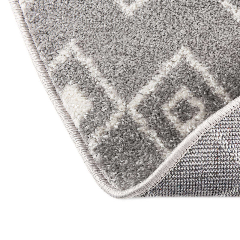Somerville Geometric Indoor Rug, Round 7'10", Gray