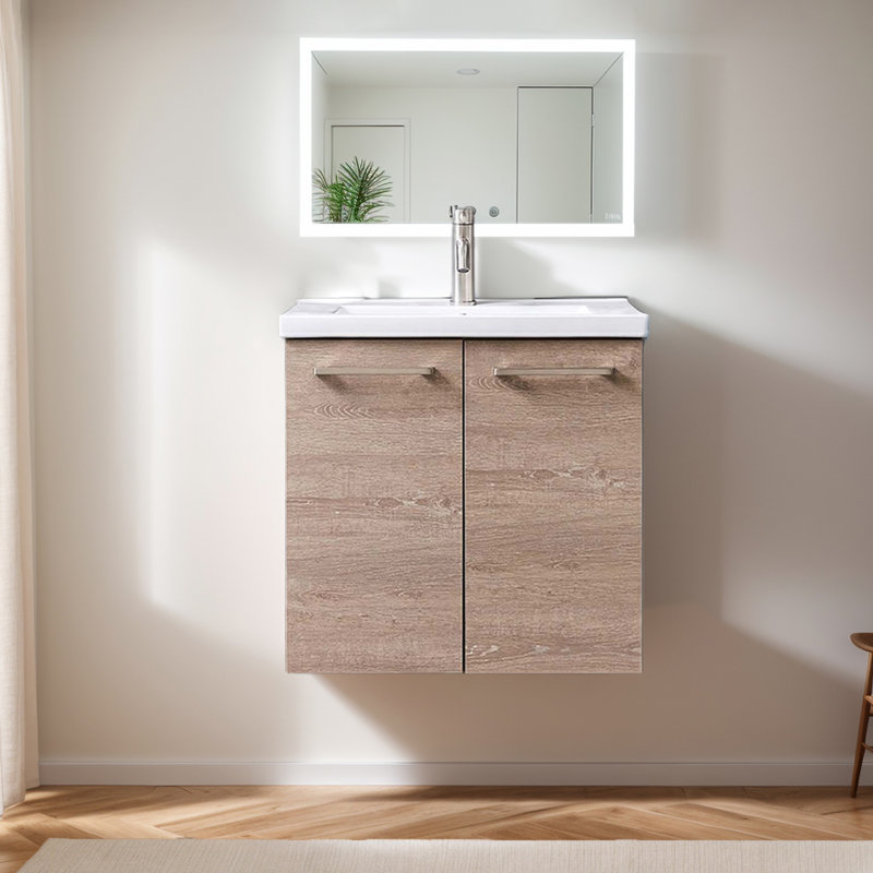 Meuble-lavabo mural simple 2 portes Kehaulani