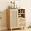 Buffet en rotin avec tablette réglable, buffet avec tiroirs pour le salon, la cuisine, le vestibule-1234209788