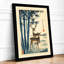 Deer Among Bamboo Japandi - Framed Print-1184642573-1184642568