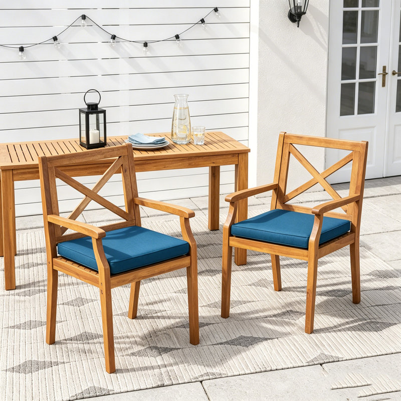 Chaise longue de patio 2 pièces, Blue
