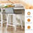 Upholstered Barstools w/ Low Back Footrest & Wood Legs for Kitchen Island-681015198-681015199-681015196