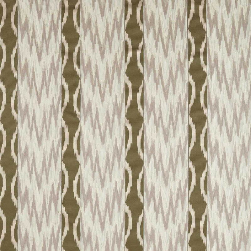 Embroidered Ikat Stripe, Green Stone
