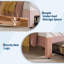 Cadre de lit pour enfants avec tiroir de rangement et tête de lit pour chat, cadre de lit plateforme tapissier avec support de lattes en bois robuste, aucun sommier nécessaire, assemblage facile, rose et blanc-856459973-856459974