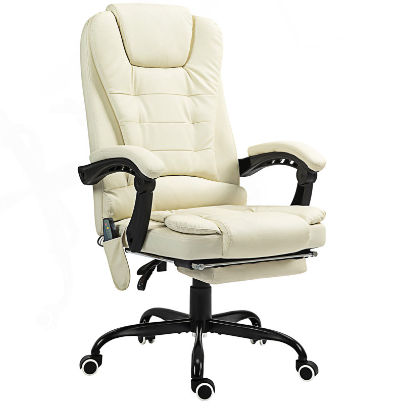 Fauteuil de massage vibrant à 7 points, fauteuil d'ordinateur à haut dossier avec support lombaire